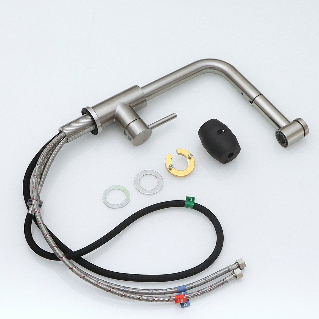 Black Kitchen Sink Faucet with Pull Out Sprayer