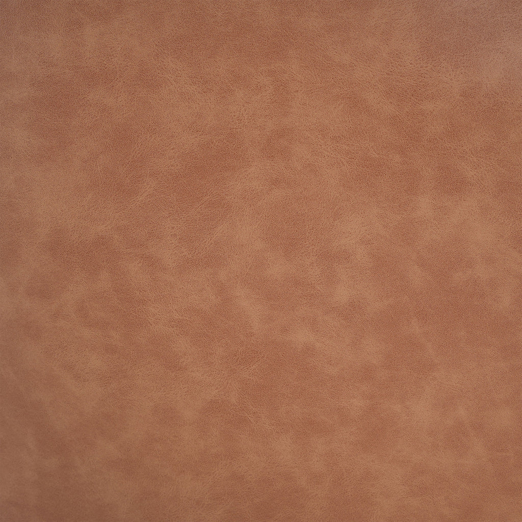 Upholstered Square PU Leather Ottoman Tan Brown 26.6x29.6x15.2
