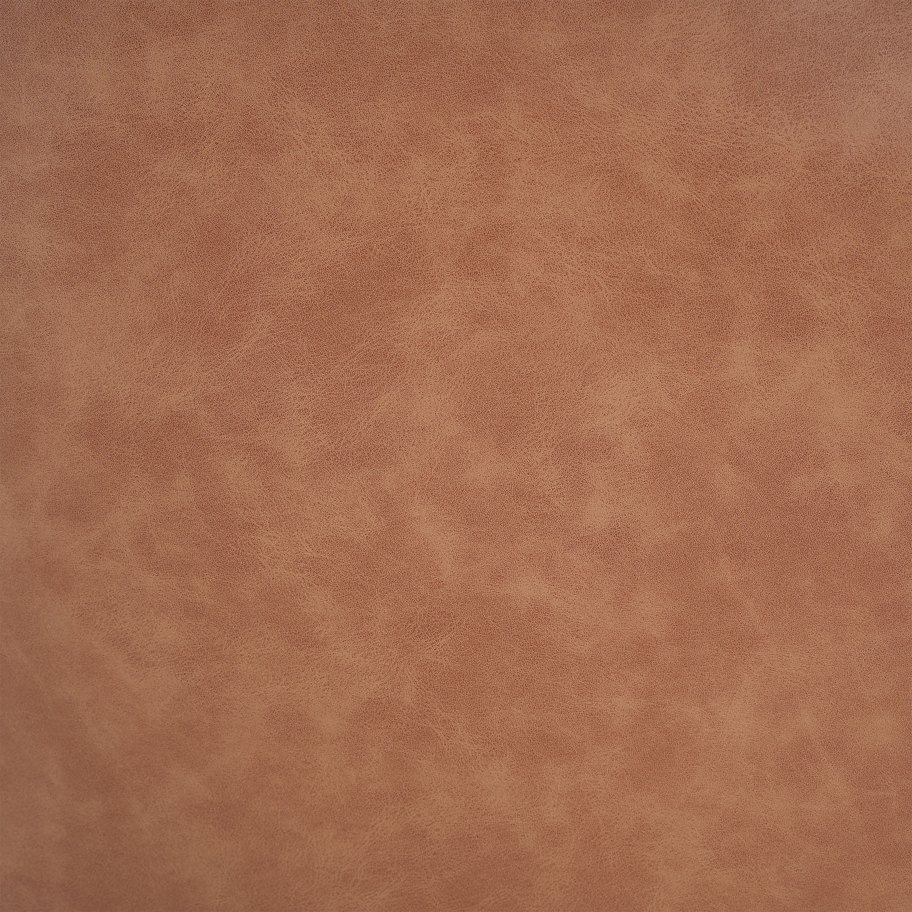 Upholstered Square PU Leather Ottoman Tan Brown 26.6x29.6x15.2