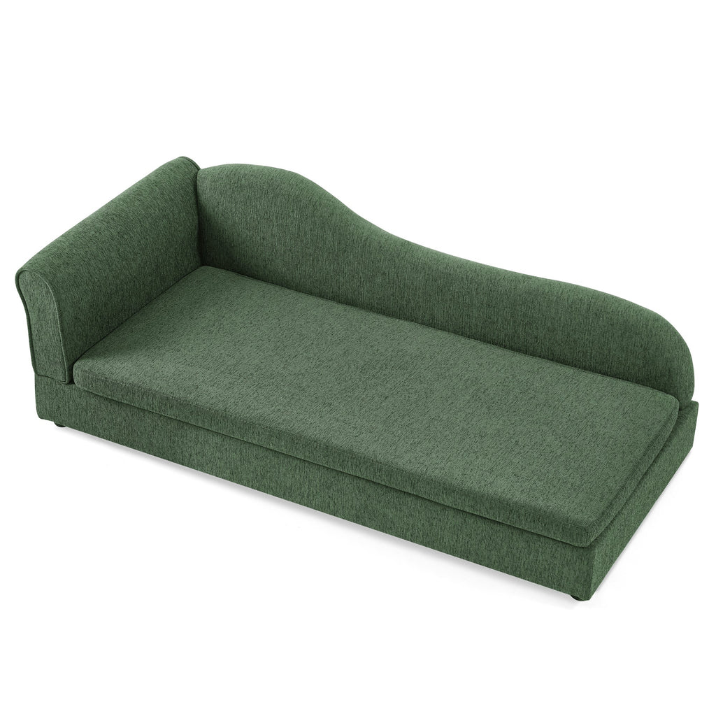 Medium/Large Dog Sofa Wave Backrest Linen Olive Green