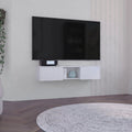 Glen Floating TV Stand with Side Doors and Media Shelf