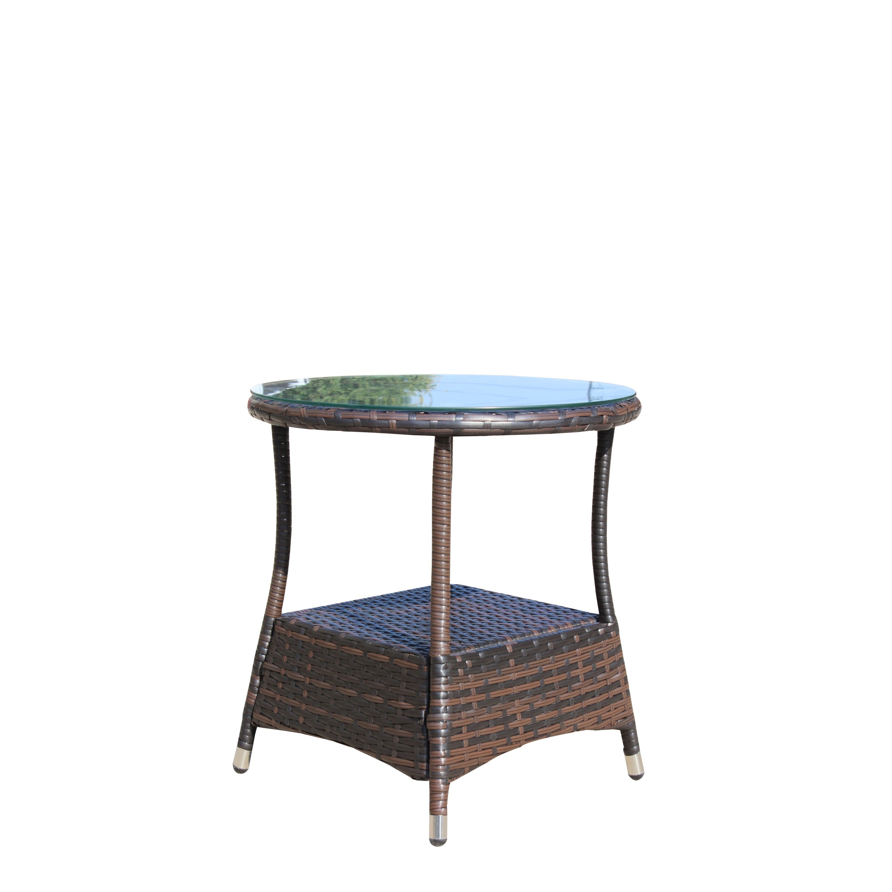 Round Tempered Glass Outdoor Coffee Table