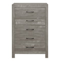 Rustic Gray Chest of Drawers with Black Metal Hardware
