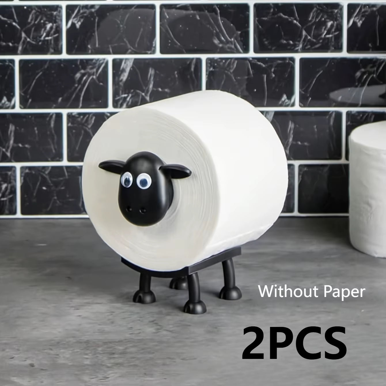 Black Sheep Toilet Paper Holder Set Wall Mount Bathroom Tissue Roll Holder
