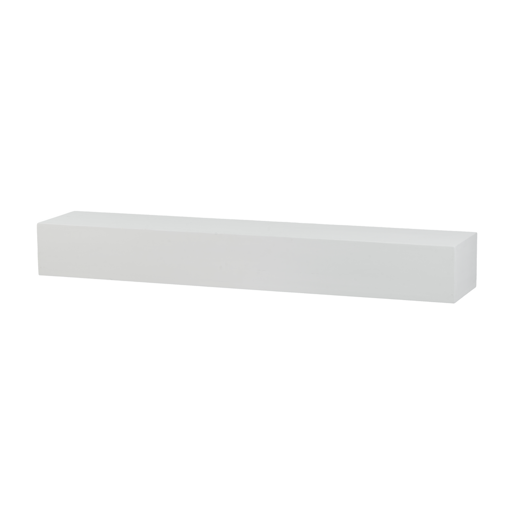 60" Paulownia Fireplace Mantel Floating Shelf White Wood