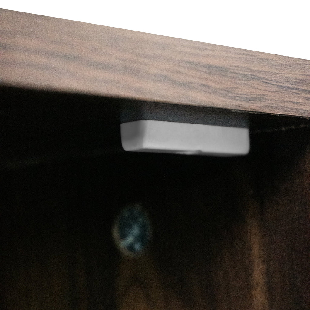 TV Stand Mid-Century Walnut MDF Soft-Close Doors Fits 85 In TV 78.7 In