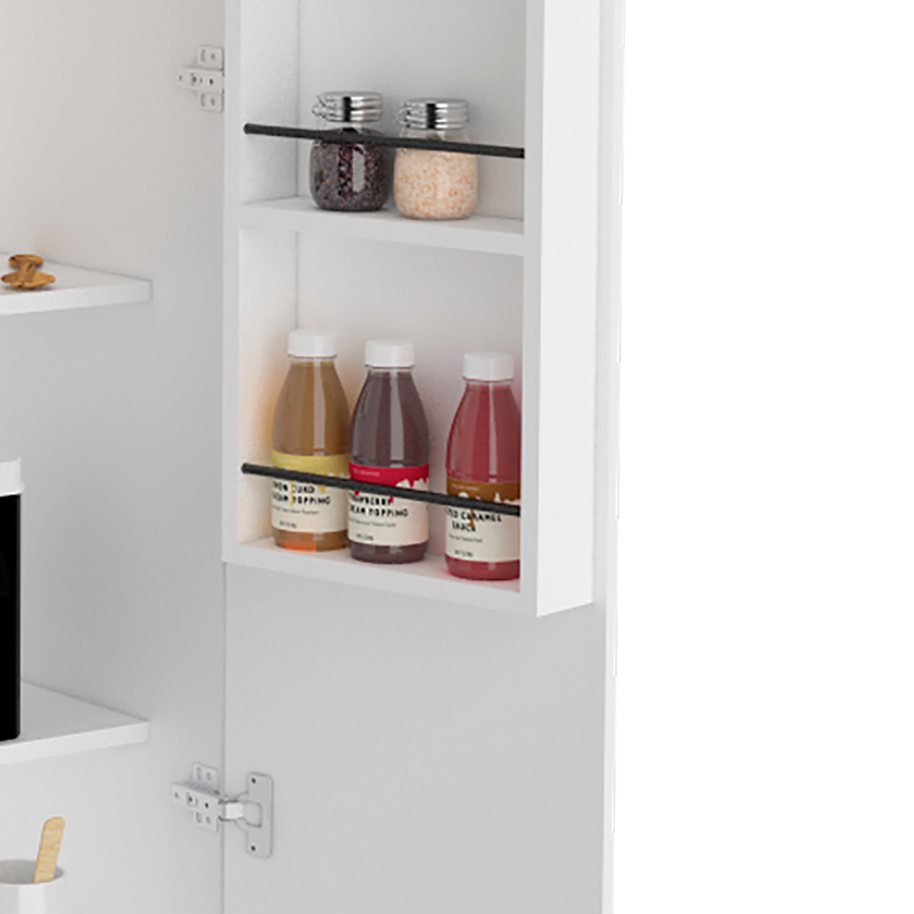 Pantry Cabinet - Double Door - Particle Board - White - 5 Shelves