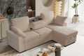 Sectional Sofa with Chaise, Cup Holder Tray & Storage