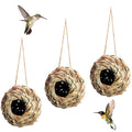 Natural Grass Hanging Bird Hut 3 Pack