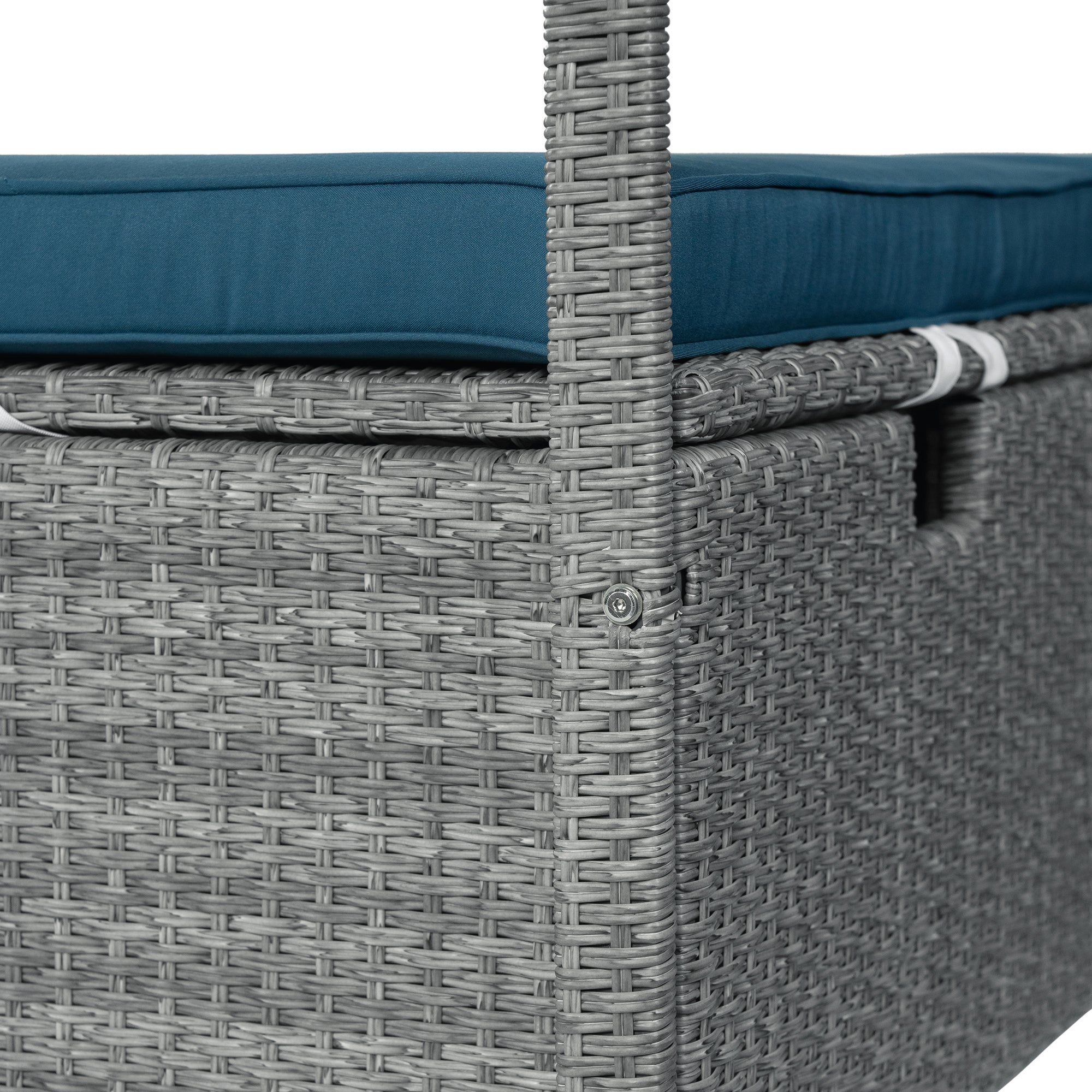 Adjustable Outdoor Sun Lounger with Canopy & Removable Cushion