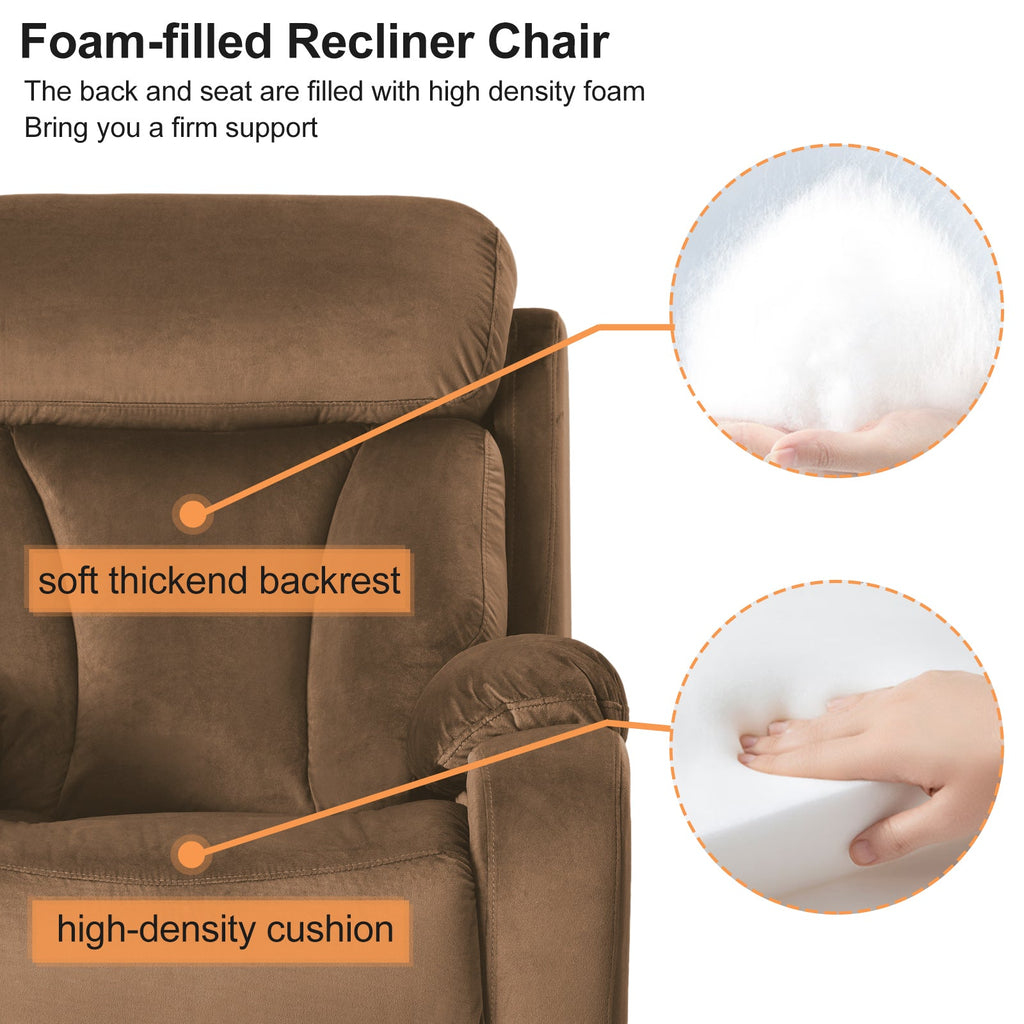 Lift Chair Recliner Power Recline Brown Cashmere for Elderly