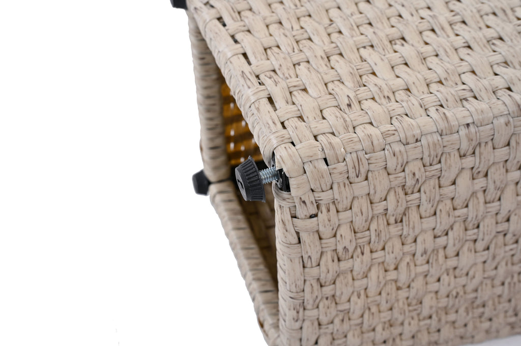 Outdoor PE Wicker Flower Pots 2-Piece Set Beige