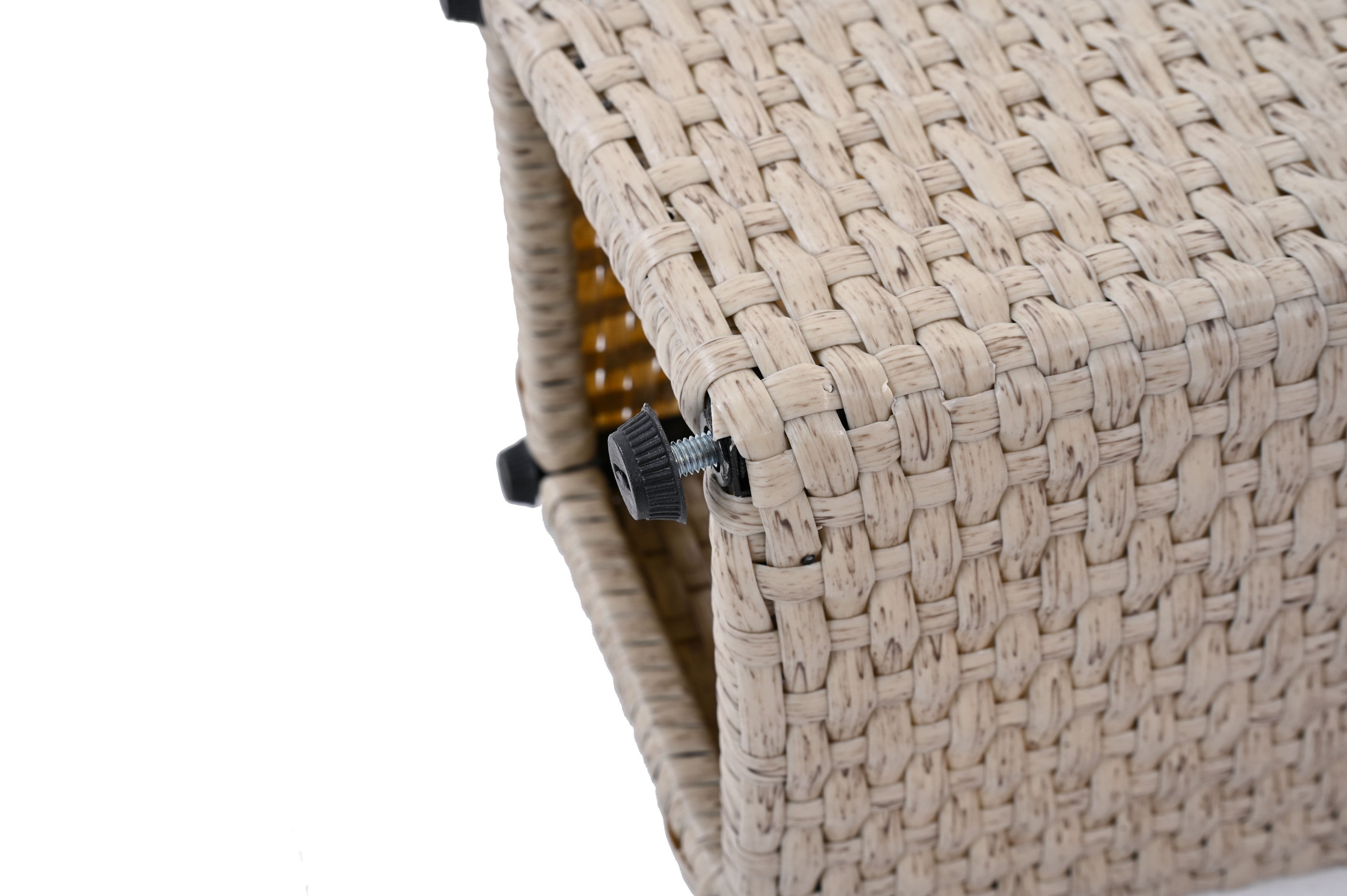 Outdoor PE Wicker Flower Pots 2-Piece Set Beige