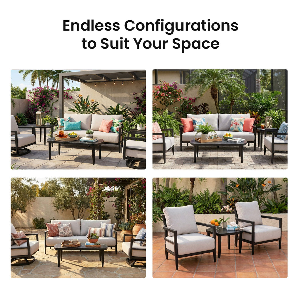 3PC Outdoor Aluminum Patio Set with Sunbrella Cushions