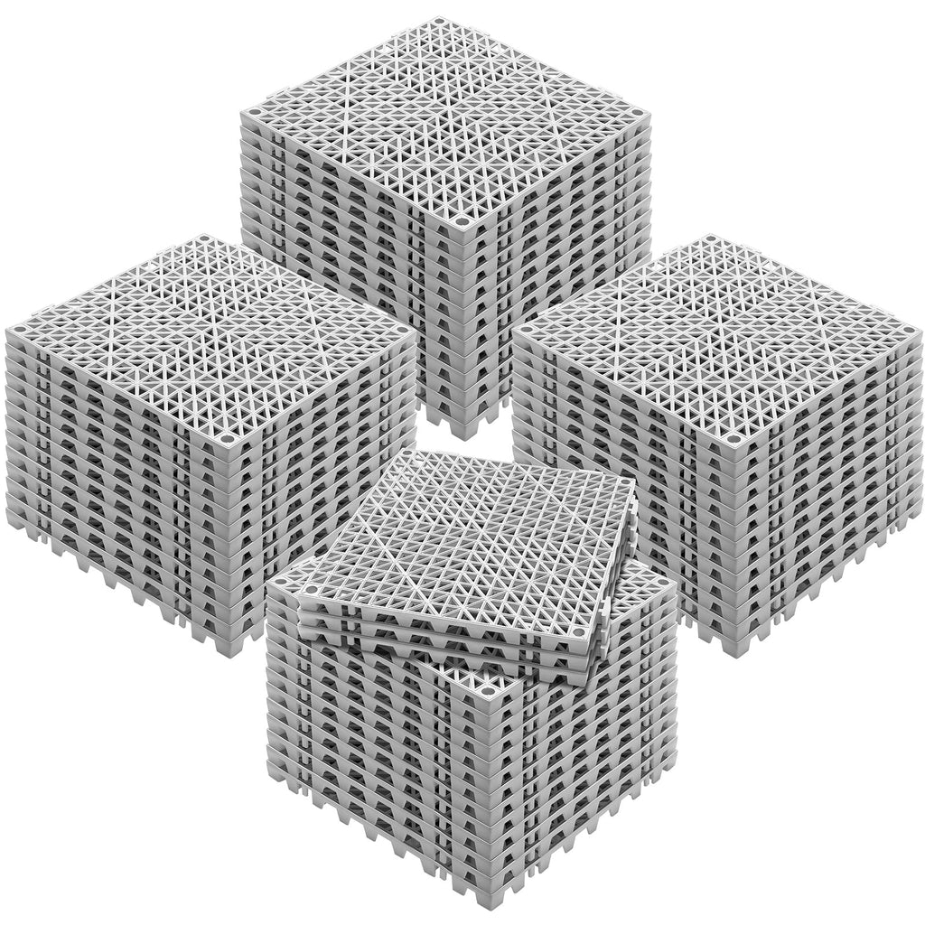Interlocking Drainage Floor Tiles 12" x 12" Grey 55pc Set
