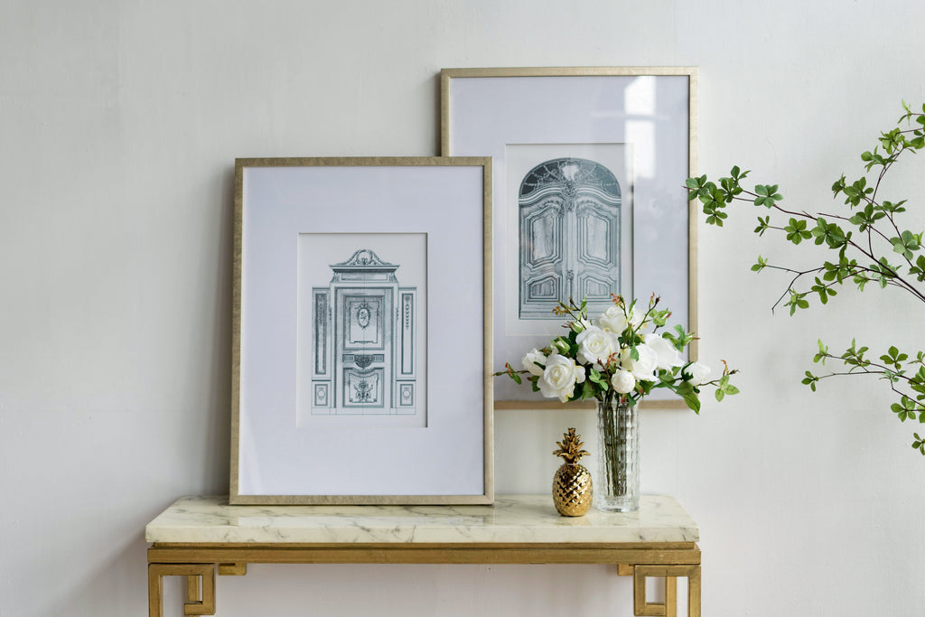 Fake Pencil Architectural Wall Art Decor 24" x 32" Set of 2