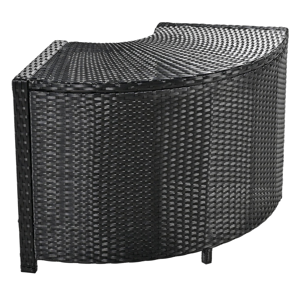 Outdoor Rattan Sectional Sofa Set with Storage, Beige