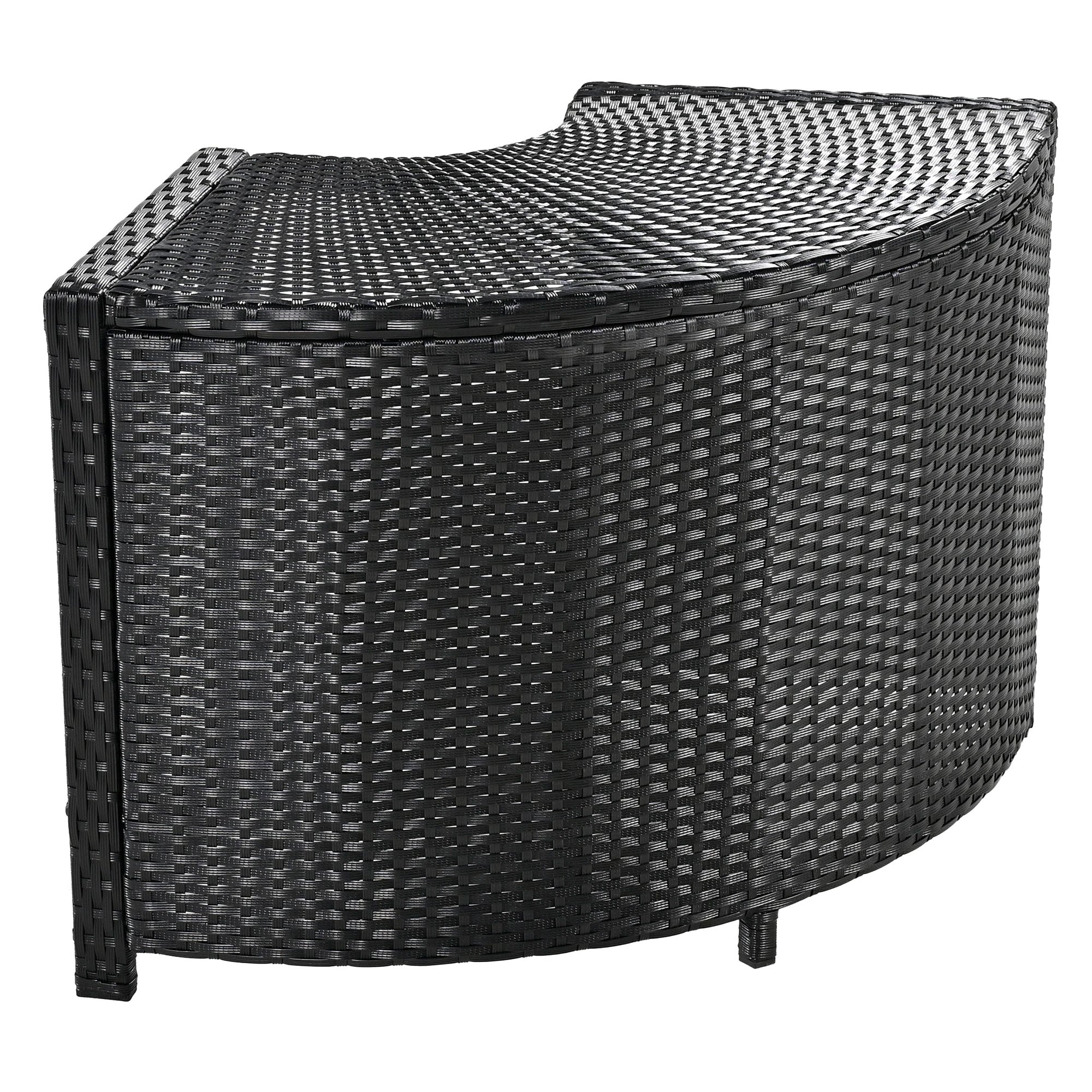 Outdoor Rattan Sectional Sofa Set with Storage, Beige