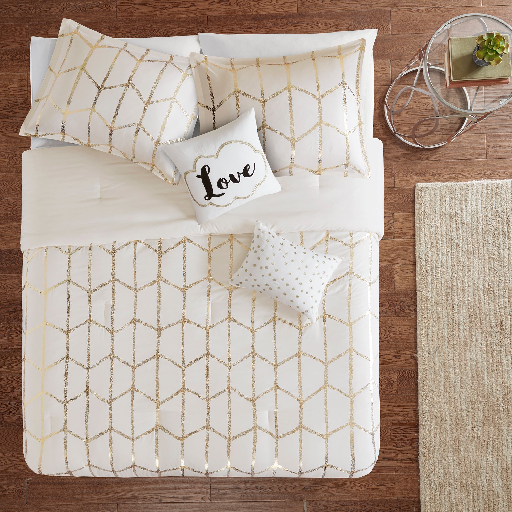 5-Piece King/Cal King 100% Polyester Brushed Printed Comforter Set