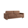 Brown 3-Seater Corduroy Sofa Modern Minimalist