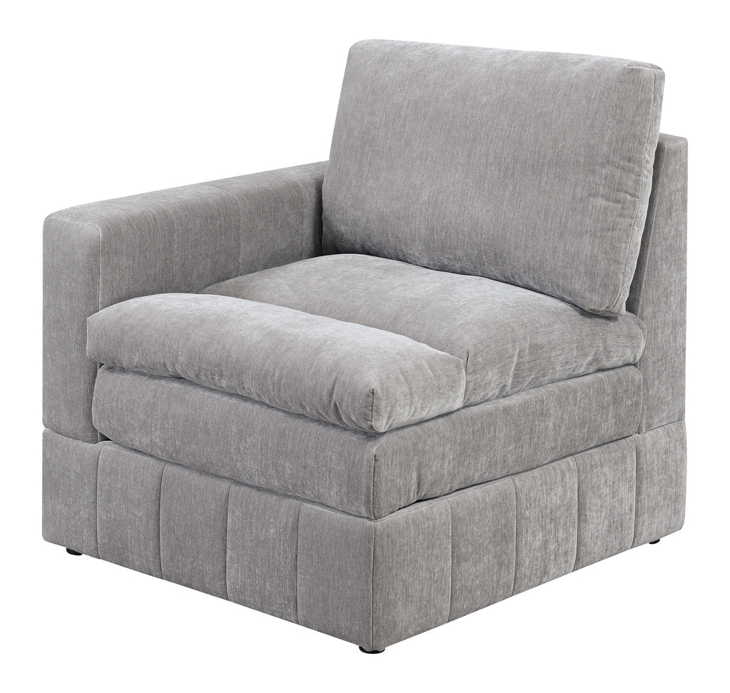 LAF RAF Modular Sectional Chair Granite Morgan Suede Fabric