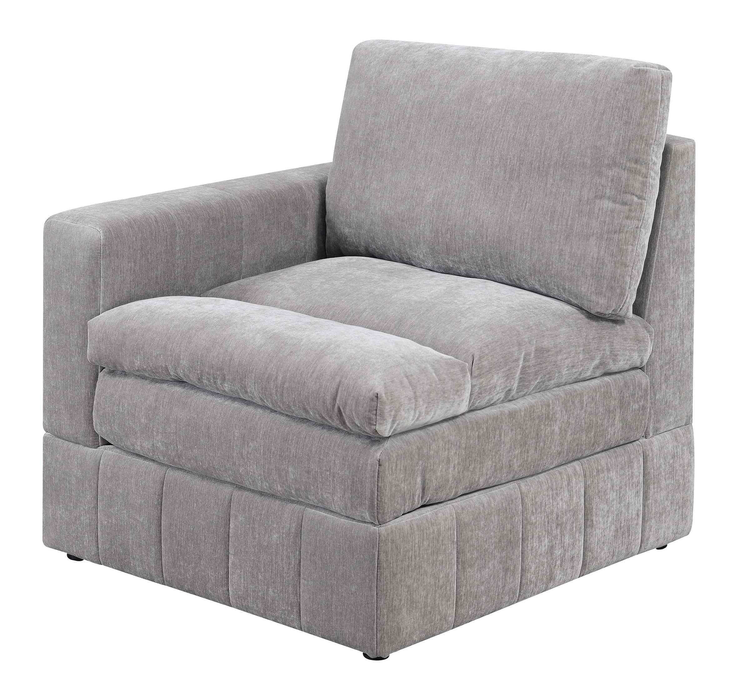 LAF RAF Modular Sectional Chair Granite Morgan Suede Fabric