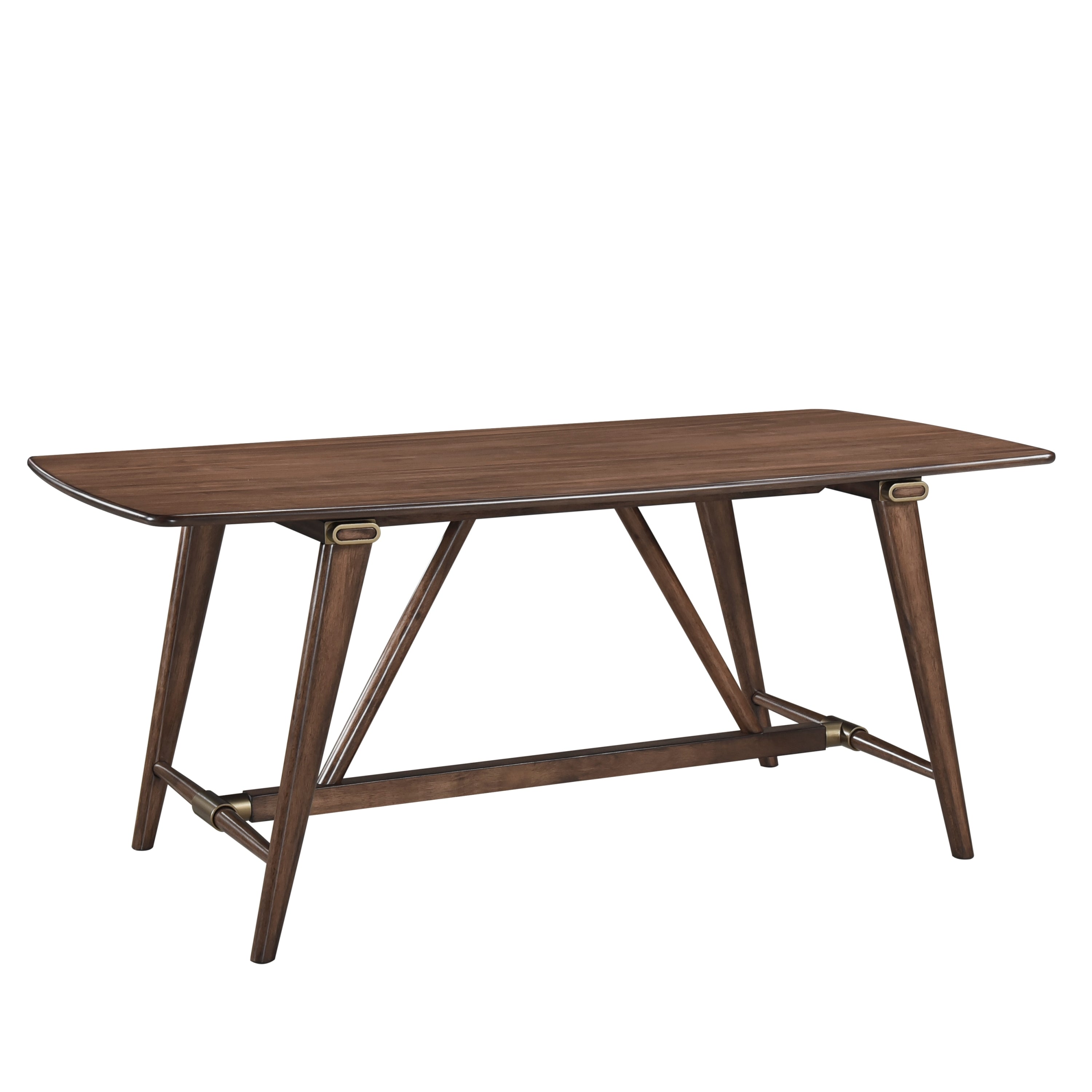 5pc Dining Set Table 4 Fabric Chairs Brown Wood Kitchen Furniture