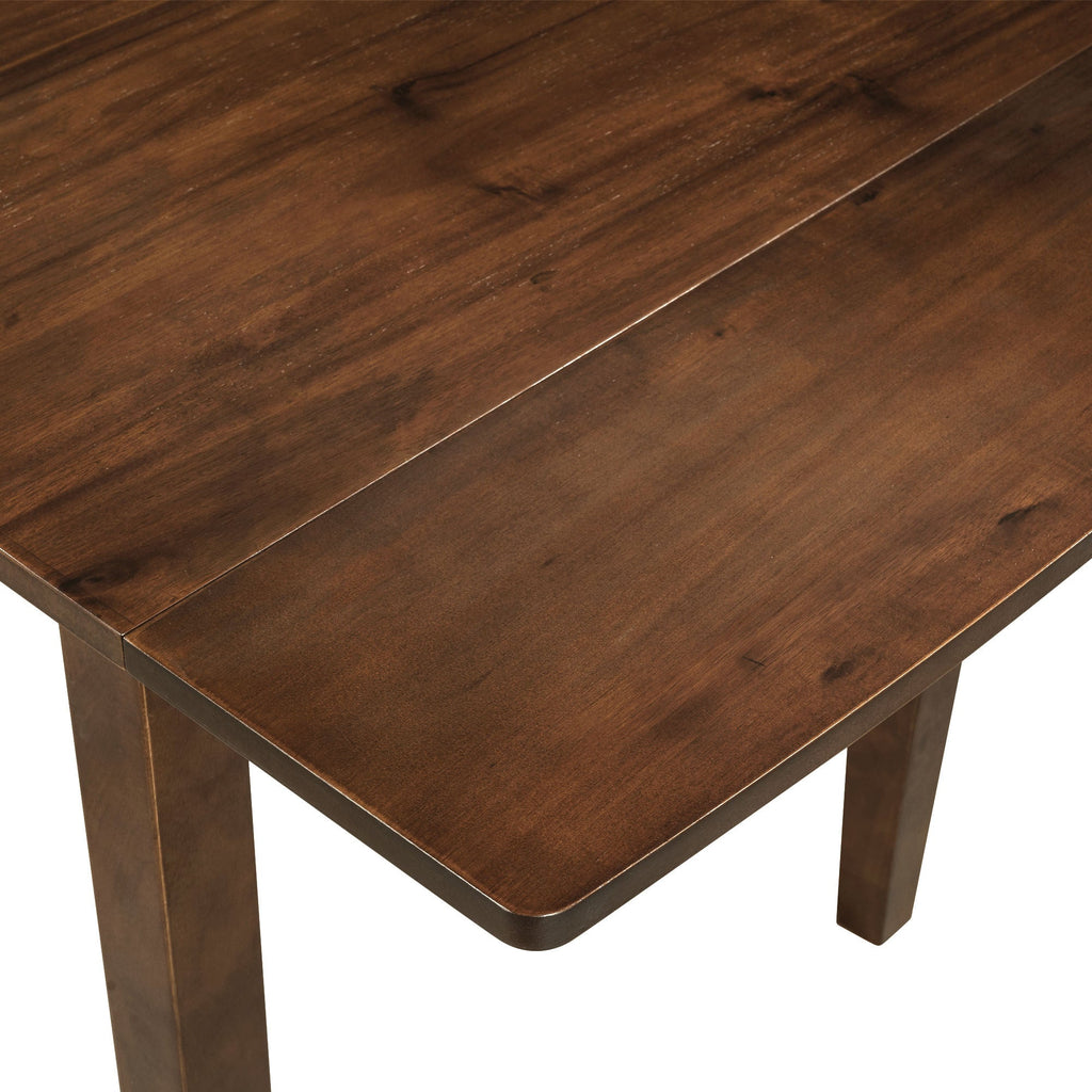 3-Piece Wood Drop Leaf Breakfast Nook Dining Table Set Walnut