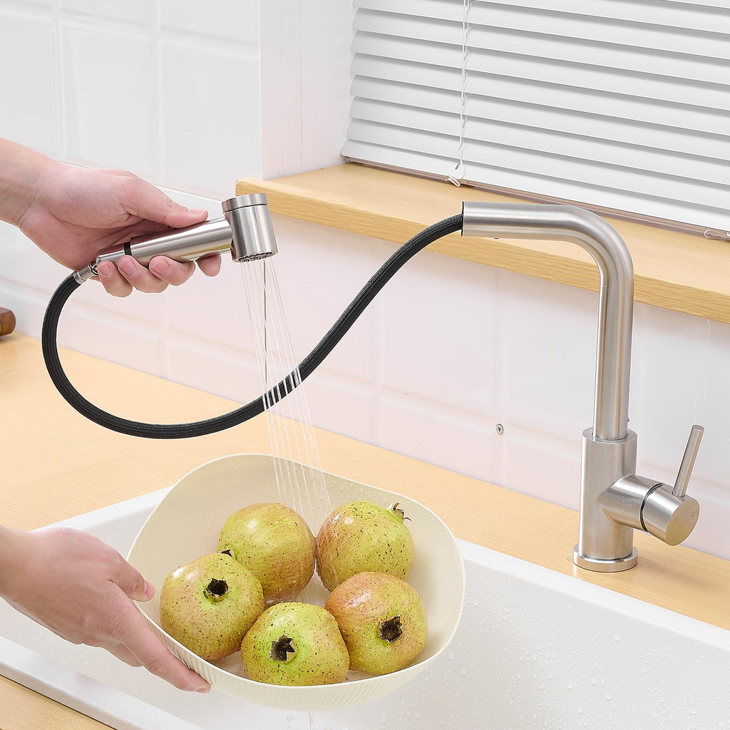 Black Kitchen Sink Faucet with Pull Out Sprayer