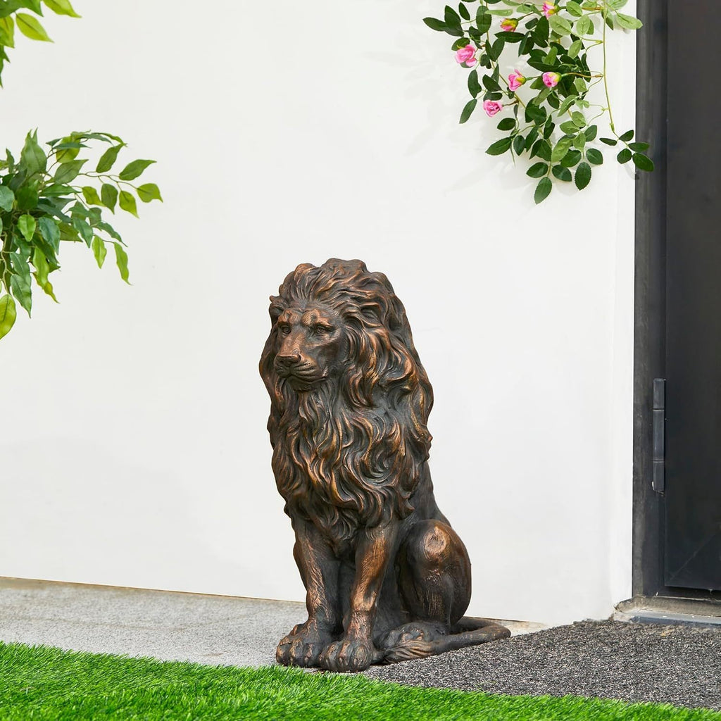 20.5 ft Lion Statue Resin Outdoor Garden Sculpture Decor
