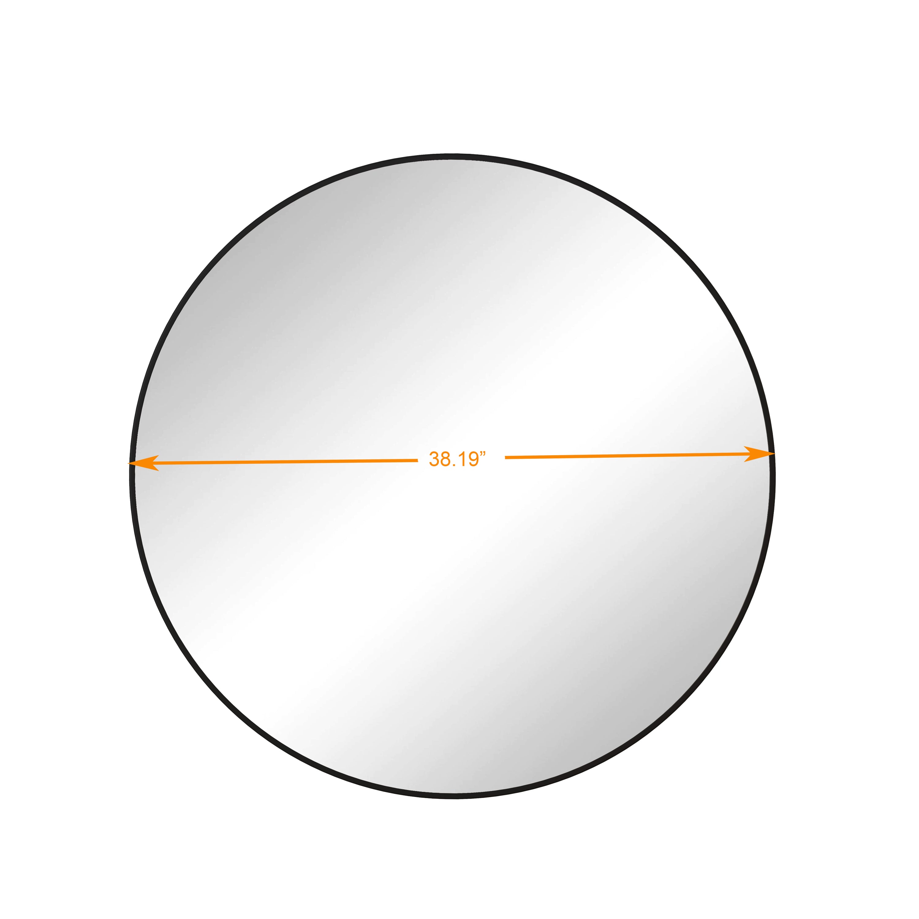 39" Black Circular Metal Wall Mirror for Bathroom Living Room Bedroom
