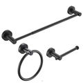 Matte Black Aluminum Towel Bar Set 3-Piece 16-27