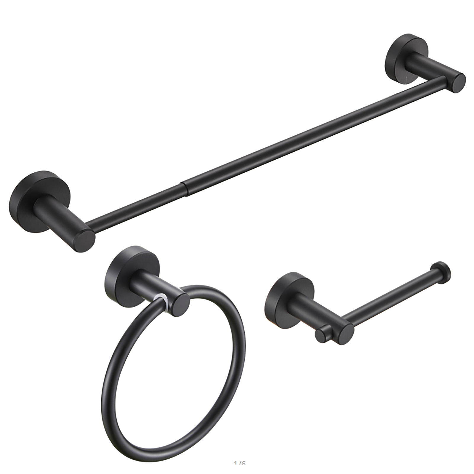 Matte Black Aluminum Towel Bar Set 3-Piece 16-27