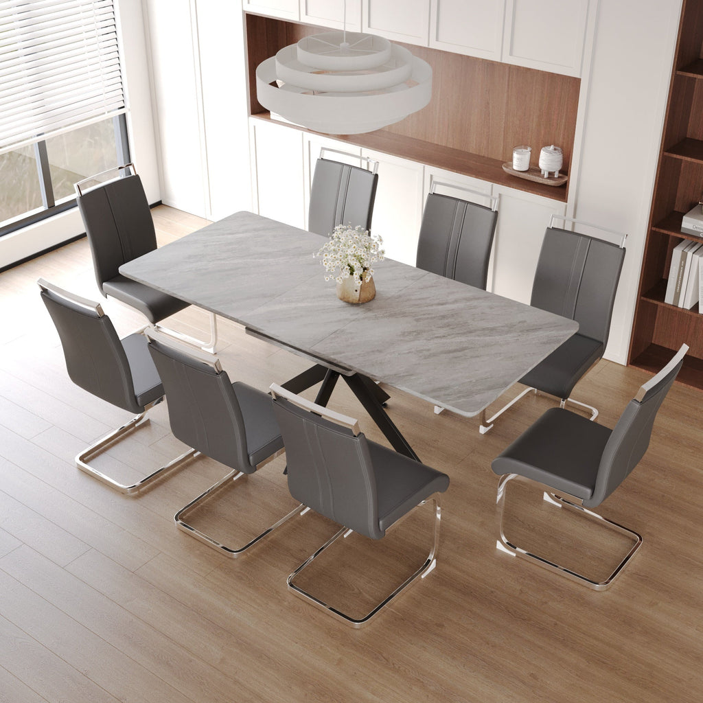 62.4' extendable 78.15' dining Table Set for 6-8 Person for Dining