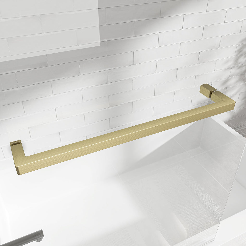 31"-32" W x 55" H Brushed Gold Frameless Pivot Shower Door