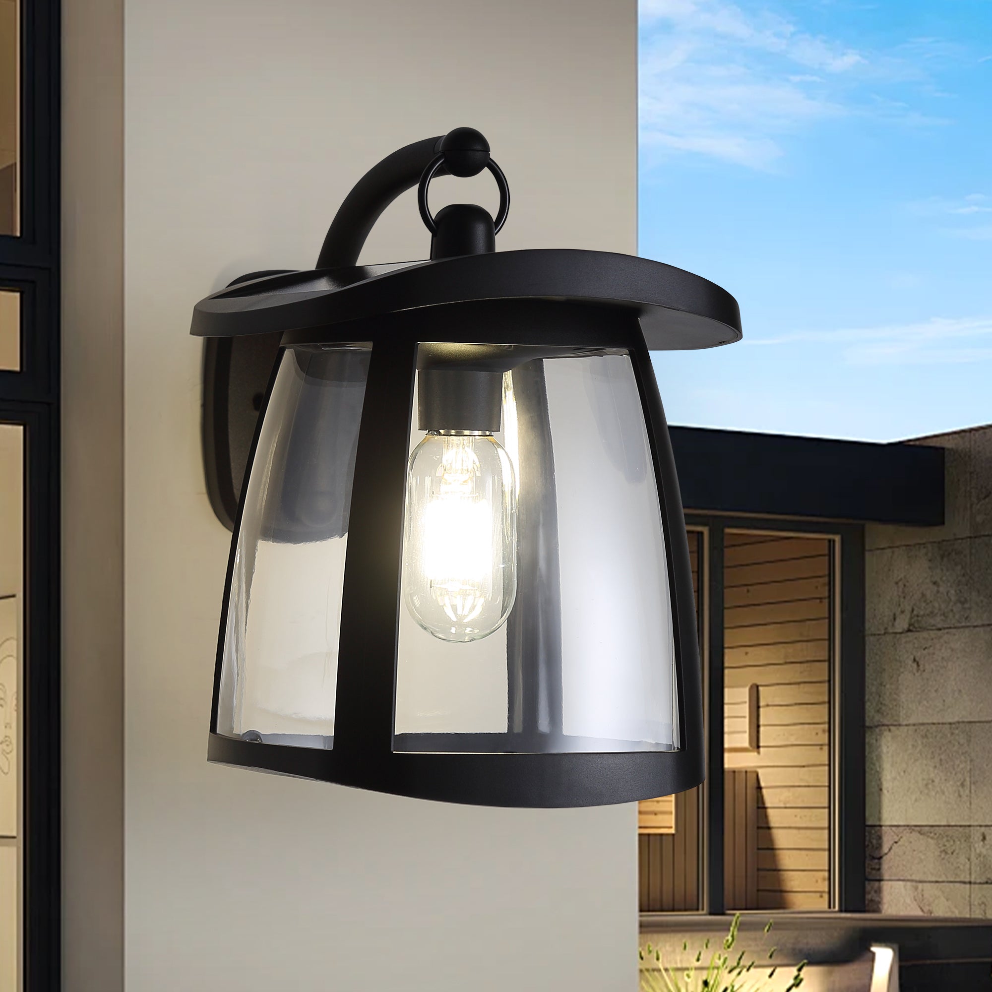 Solar Wall Lanterns IP54 Waterproof Outdoor Hanging Lights 4 Modes