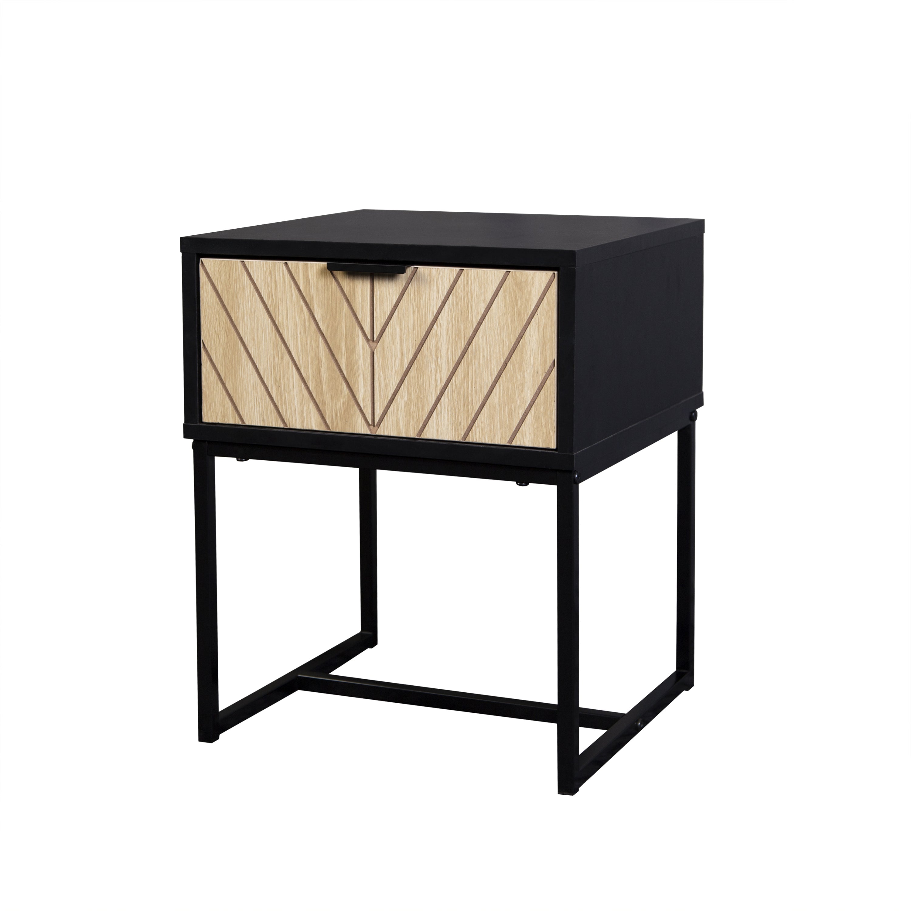 Black Wooden Console Table with Storage Drawer
