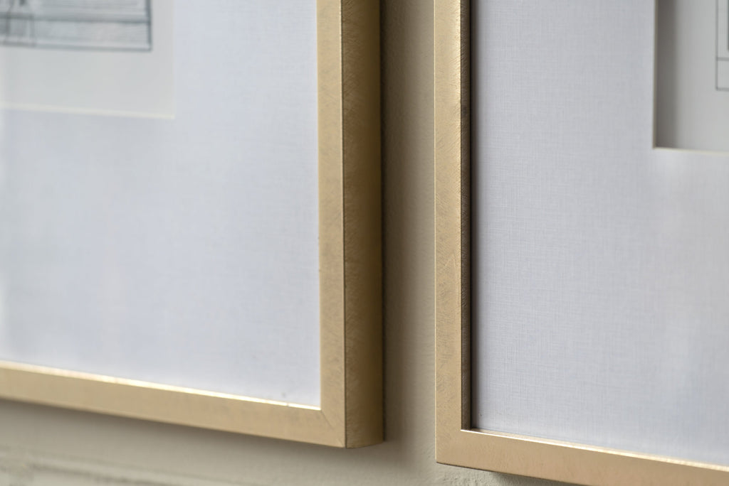 Fake Pencil Architectural Wall Art Decor 24" x 32" Set of 2