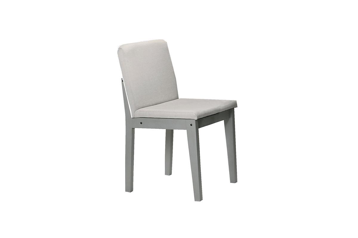 Grey 5-Piece Dining Set with Table and Beige Fabric Chairs