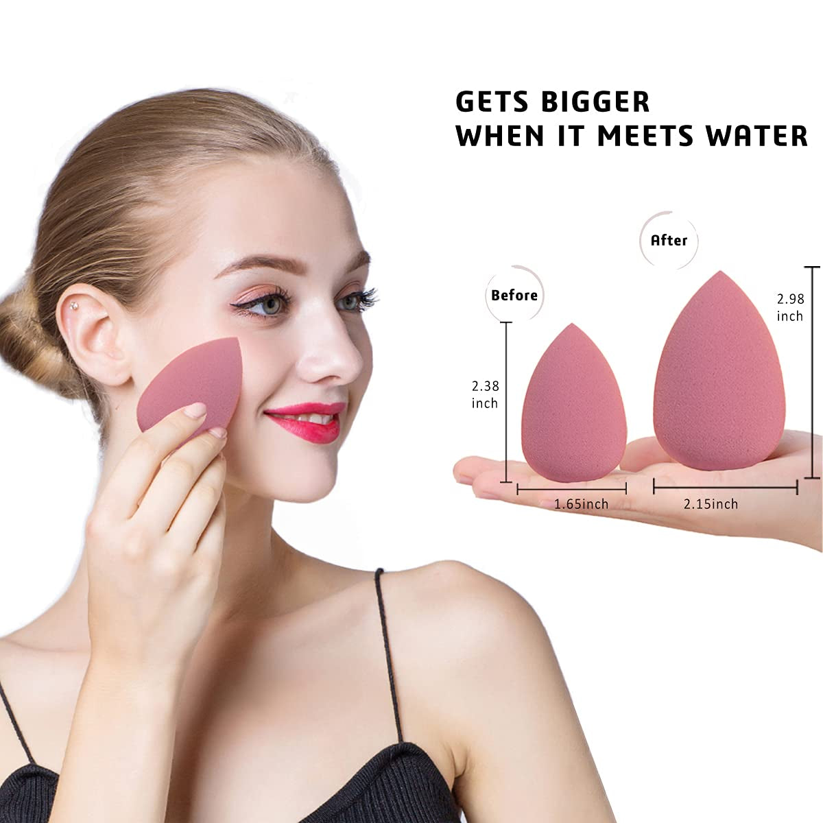 Makeup Beauty Blender Sponge Set 4Pcs W/ Holder & Travel Case