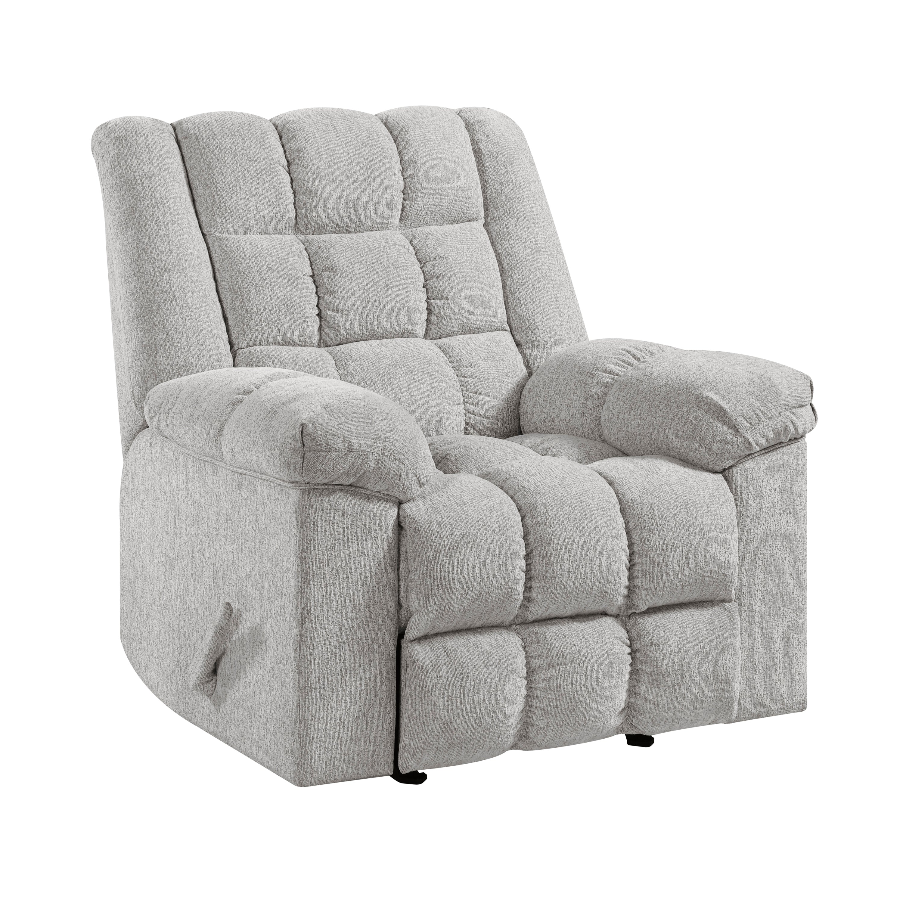 Light Gray Chenille Rocking Recliner Chair