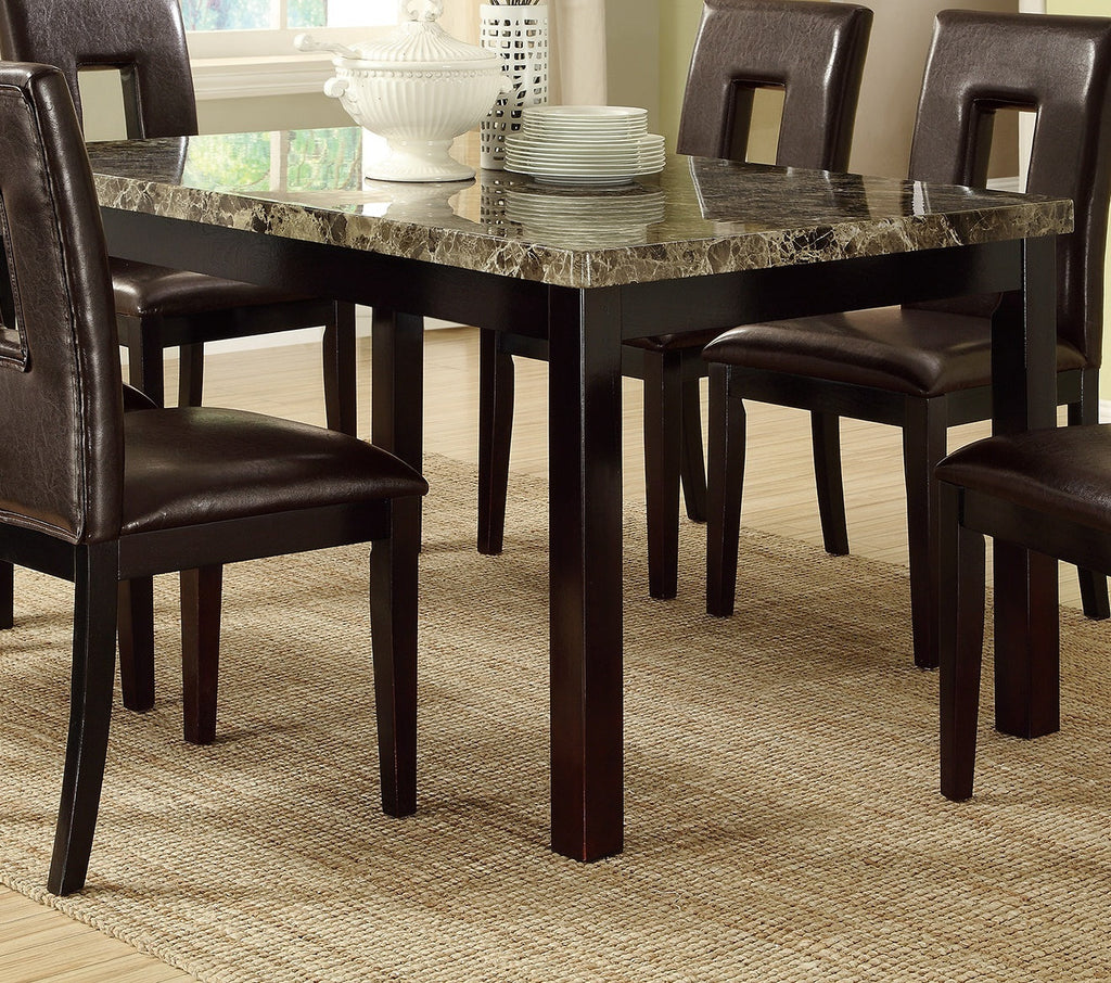 Faux Marble Top Dining Table Birch Veneer