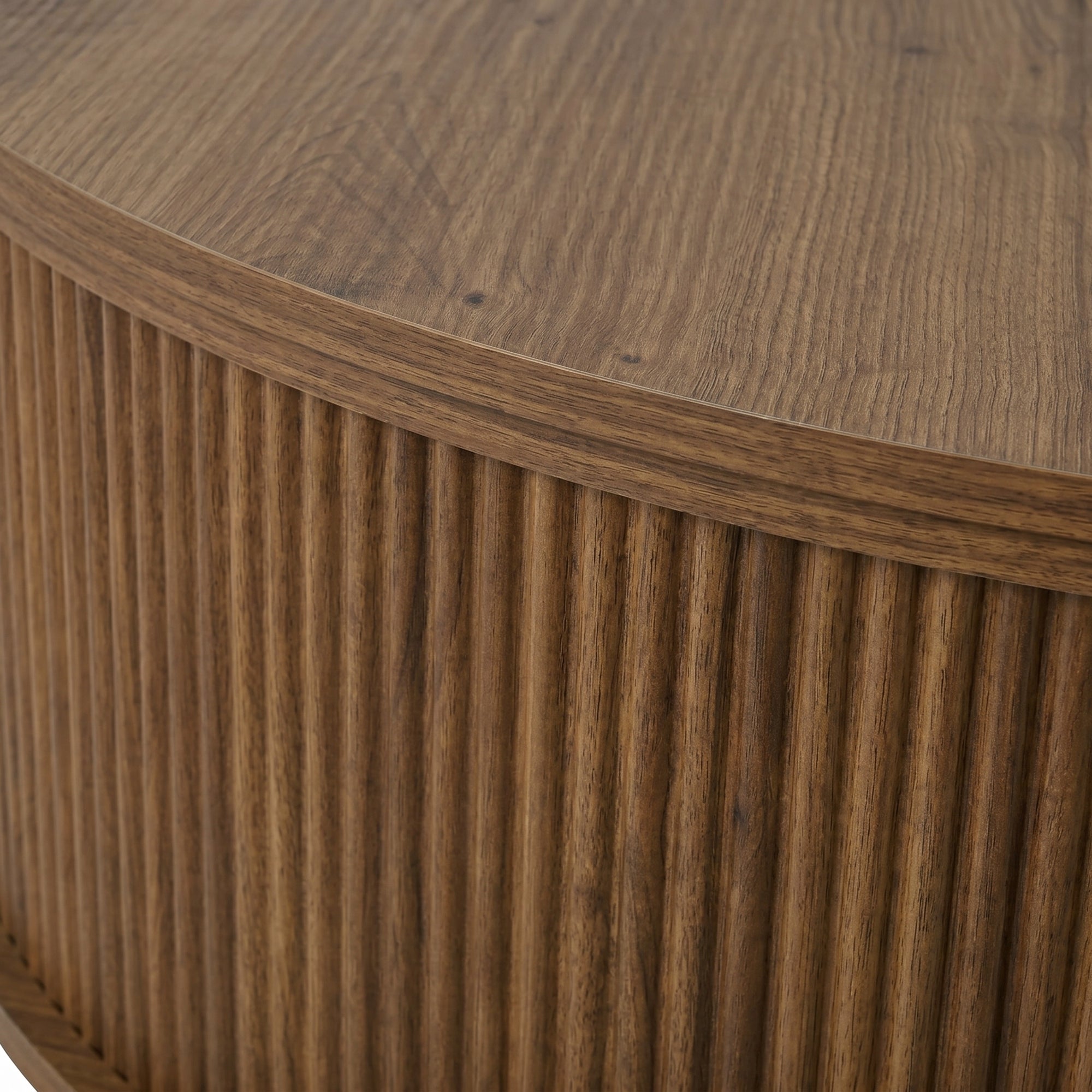 Round Lift-Top Coffee Table with Hidden Storage Sliding Door
