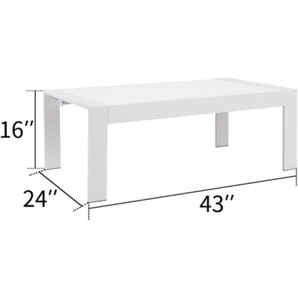 Outdoor Patio Set 3-Piece Aluminum White Gray Cushions
