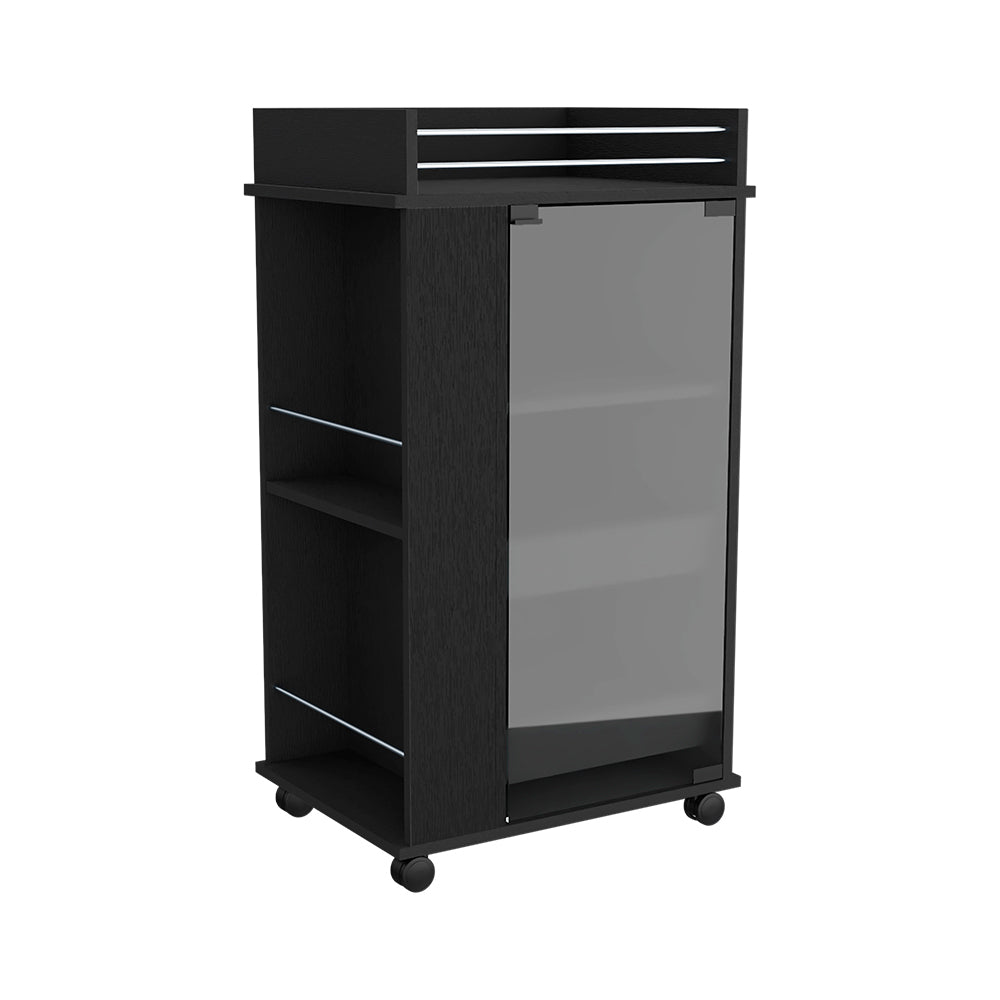 Baltimore Bar Cart with Glass Door and Shelves