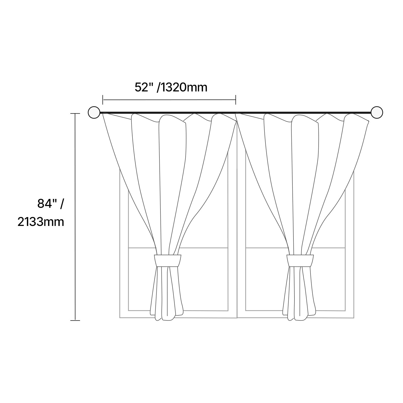 Natural Linen Curtains 52x84 2 Panel Grommet Light Filtering
