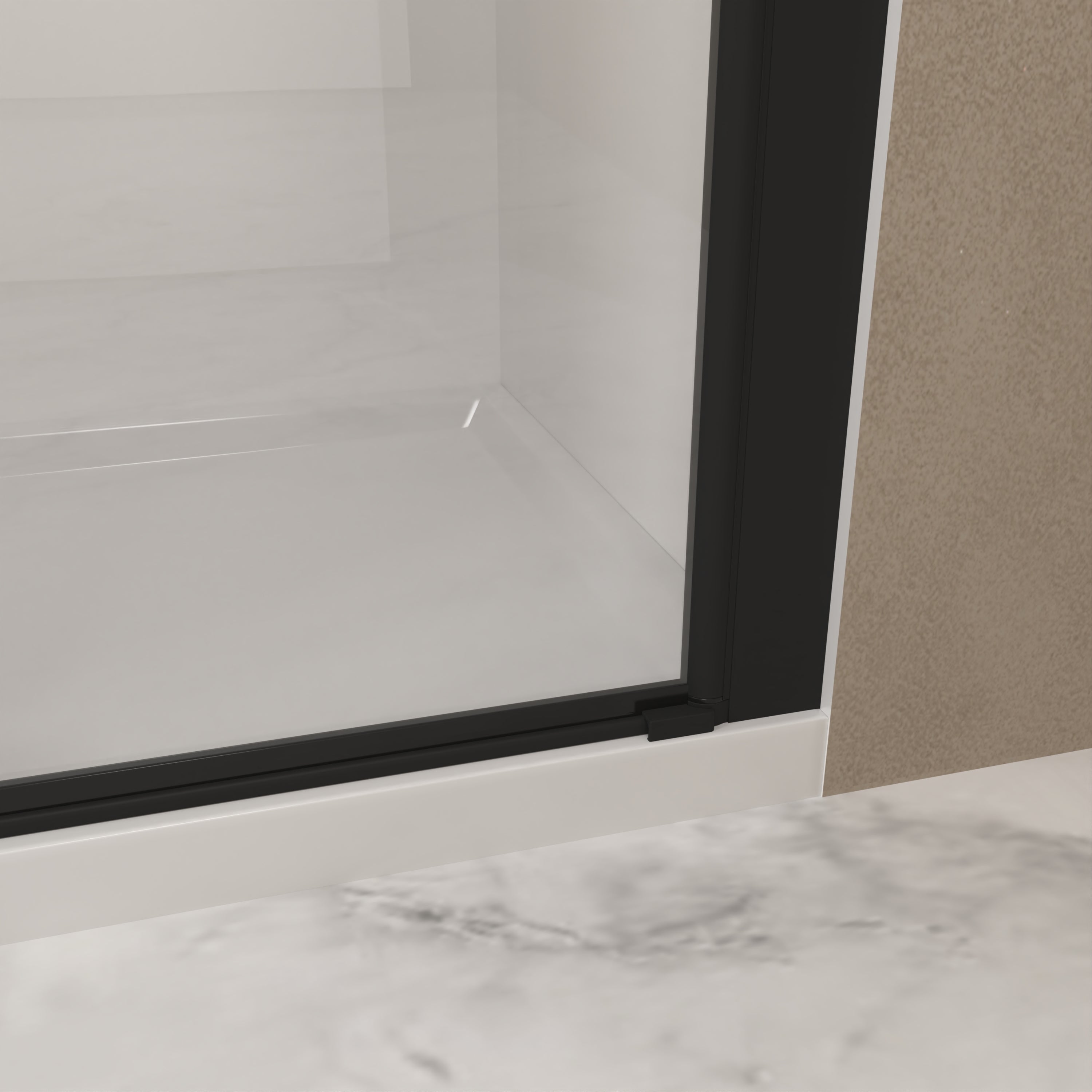 Bifold Shower Door 29-28" x 72" 6mm Tempered Glass Matte Black