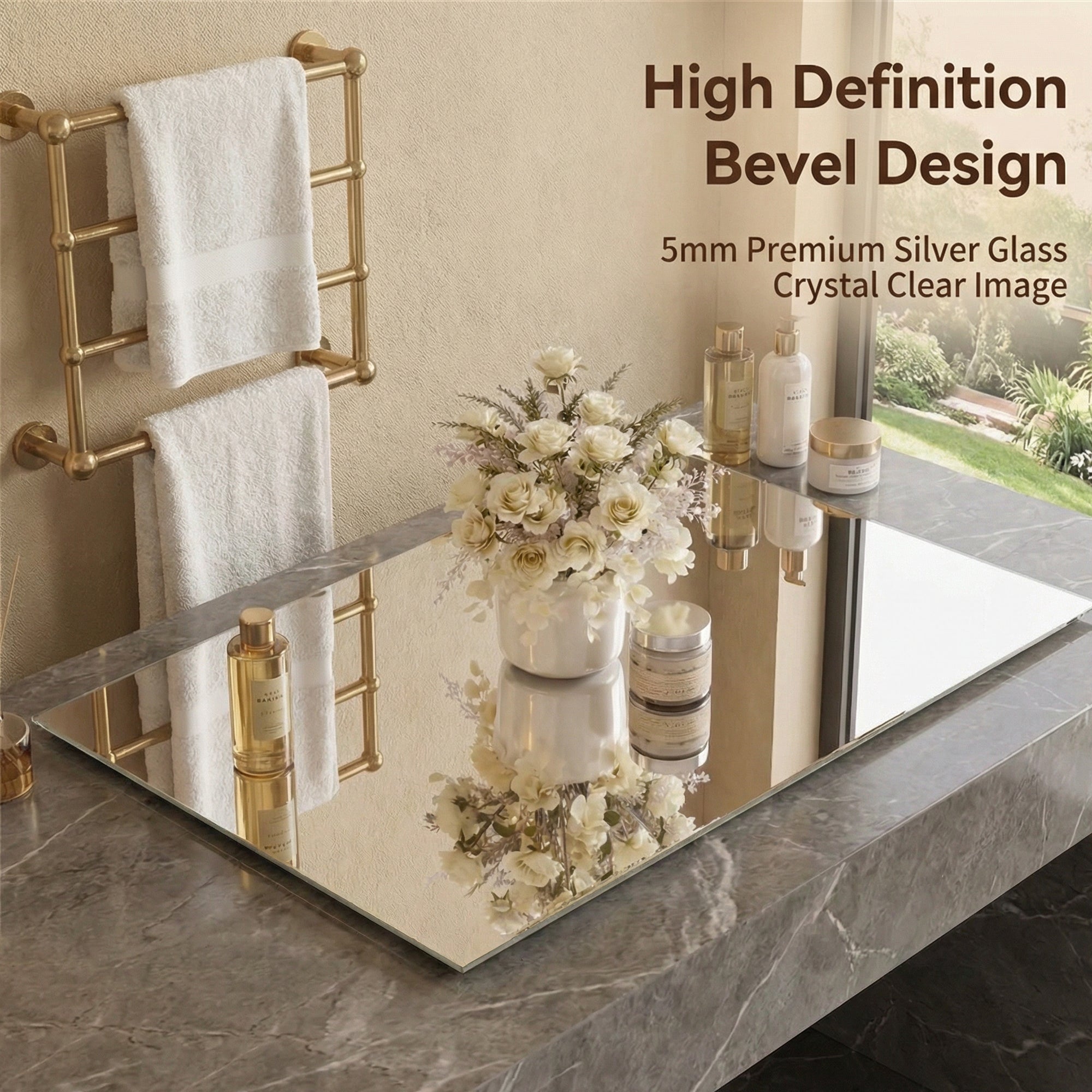 LED Full Length Wall Mirror 65" x 21" Dimmable Silver