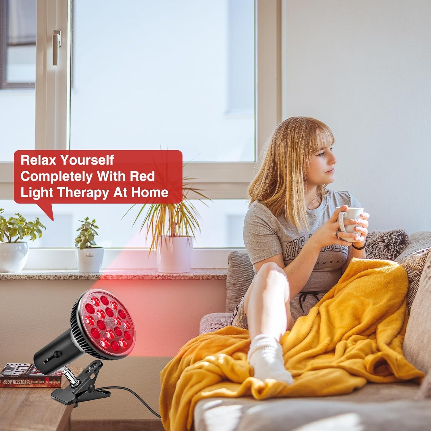 660nm Red Light Therapy Lamp Clip Infrared Therapy Light Face Body