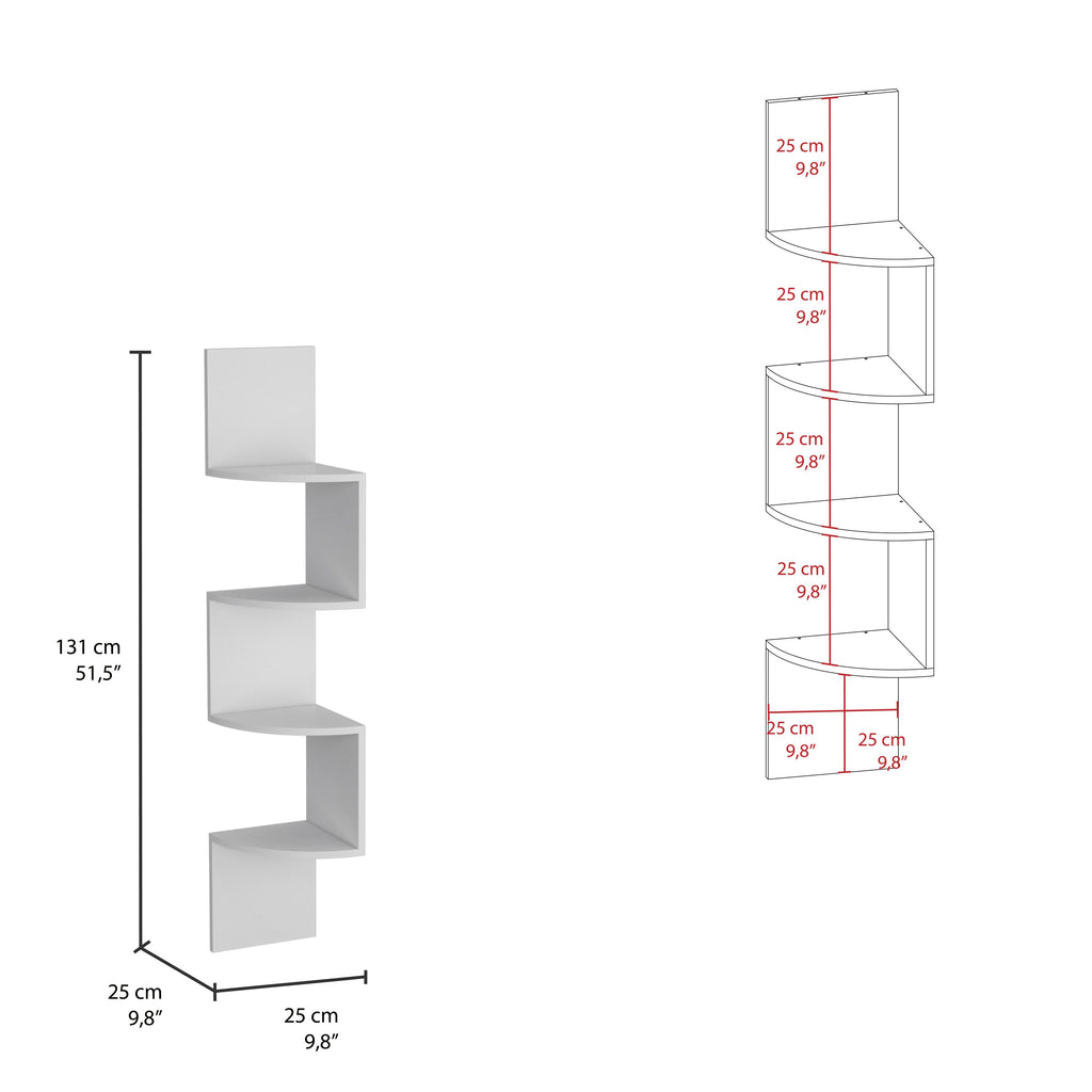 Modern Corner Shelf Full-Wall Design Multiple Shelving